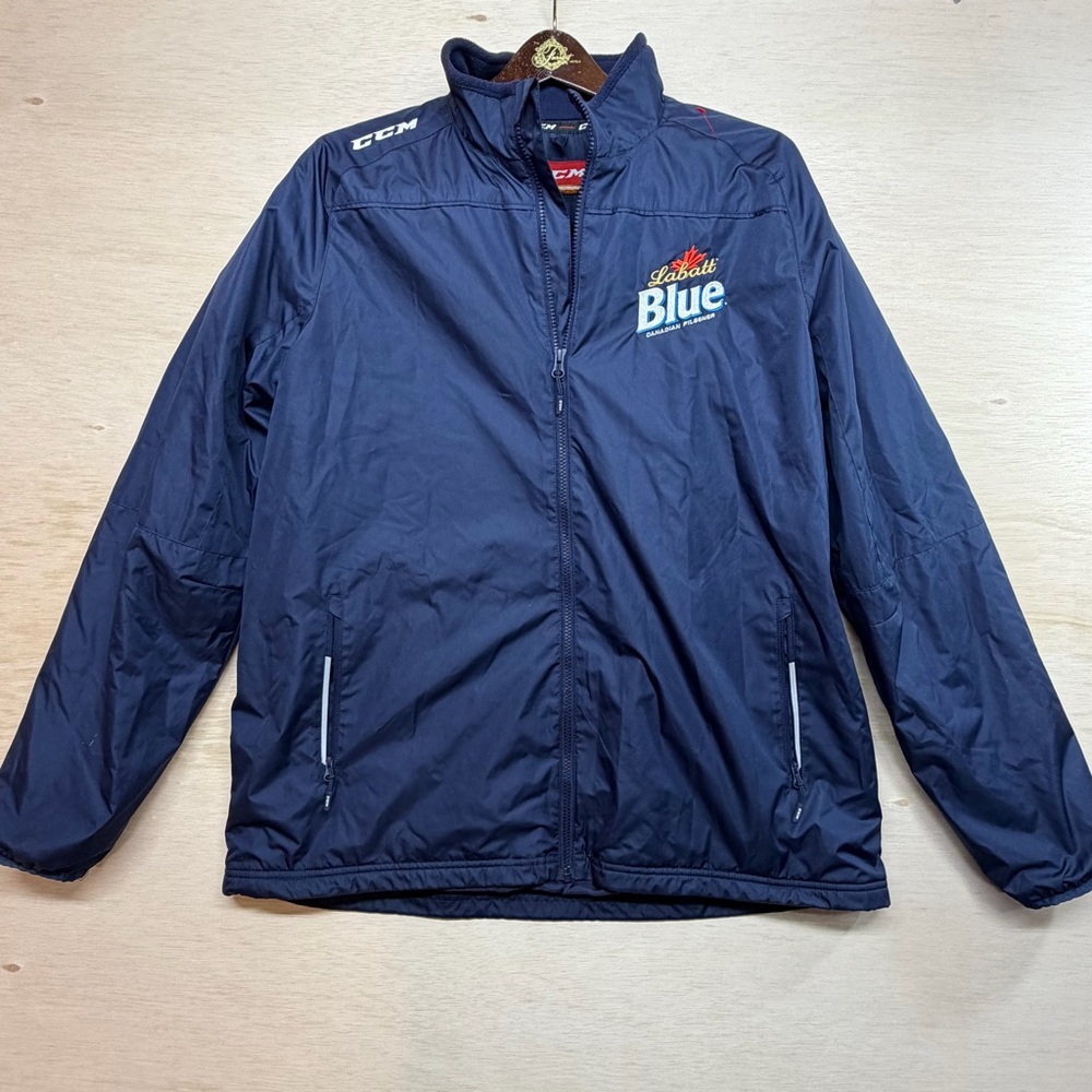 CCM Jacket Mens XL Labatt Blue Beer Canada Hockey Insulated Team Coat Zip Up
